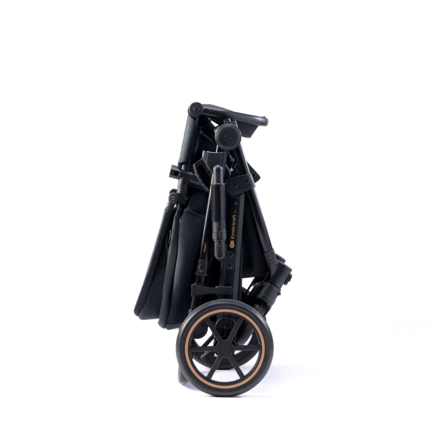 KINDERKRAFT SELECT - Kombinuotas 3in1 vežimėlis PRIME 2 Premium Venezian black + automobilinė kėdutė