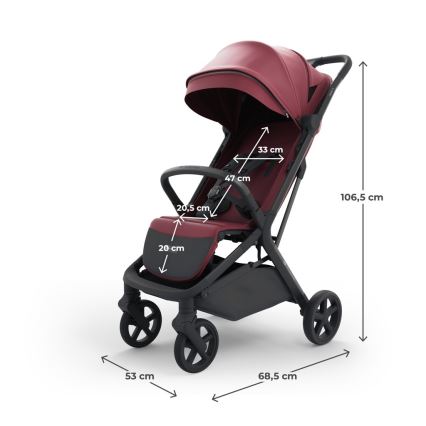 KINDERKRAFT SELECT - sportinis vežimėlis NUBI 3 Tamsus rubinas