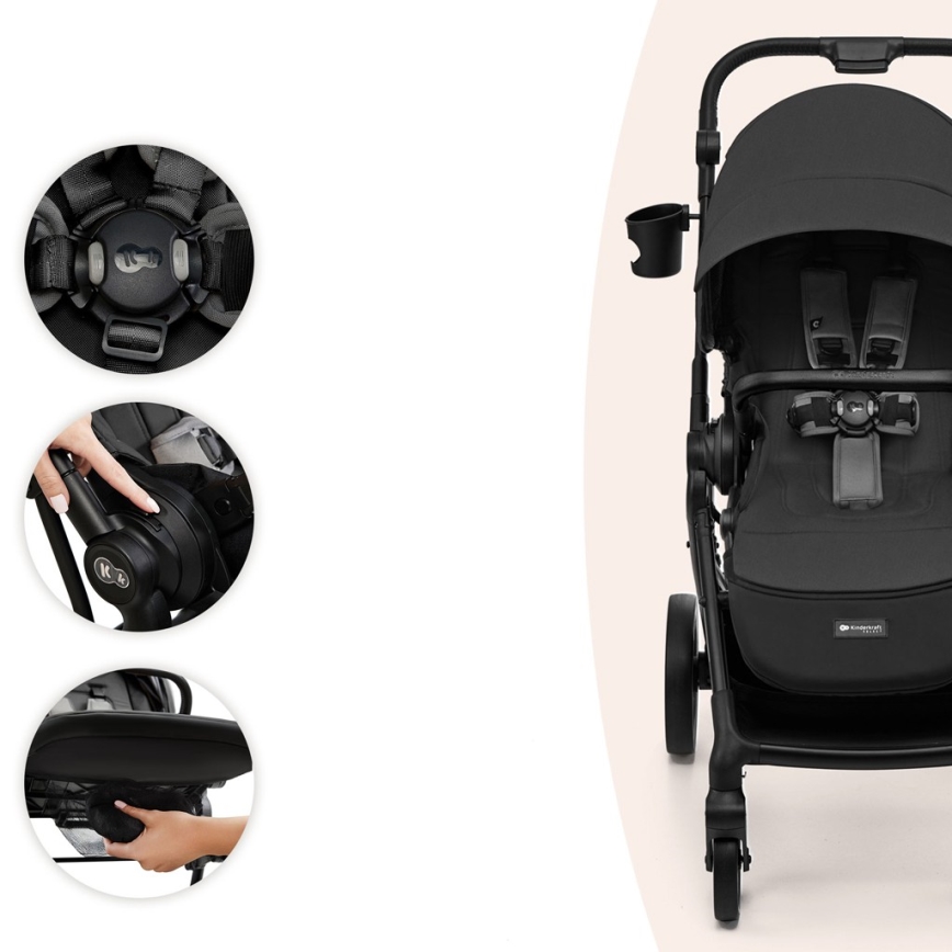 KINDERKRAFT SELECT - Sportinis vežimėlis YOXI mėnulio pilka