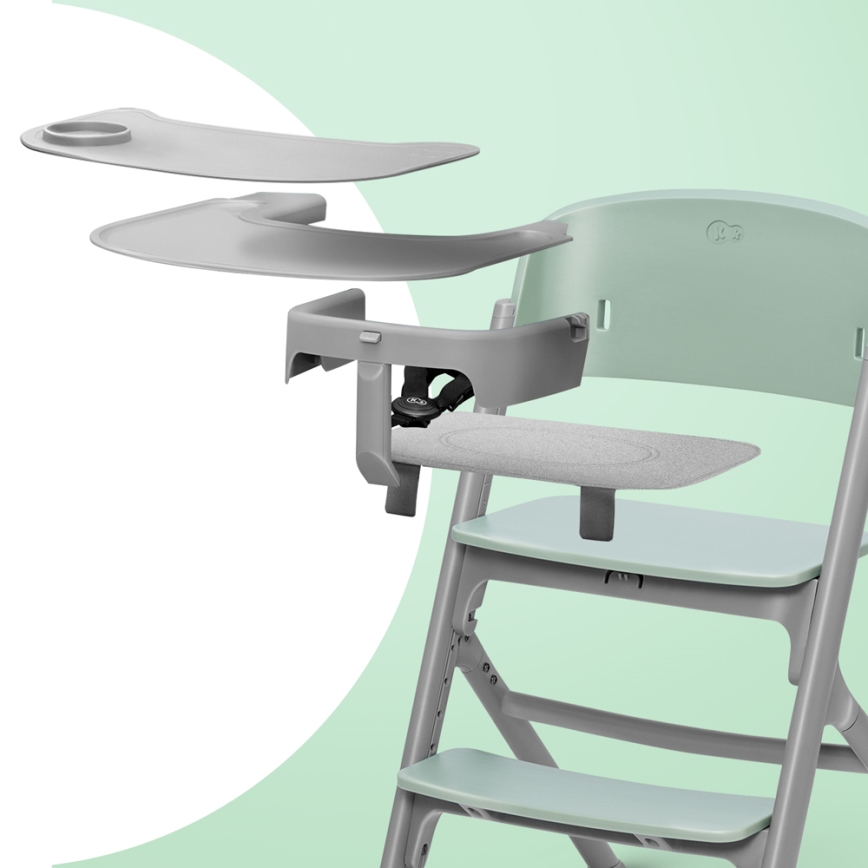 KINDERKRAFT SELECT - Vaikiška valgomojo kėdė 3in1 LIVY Premium alyvuogių žalia