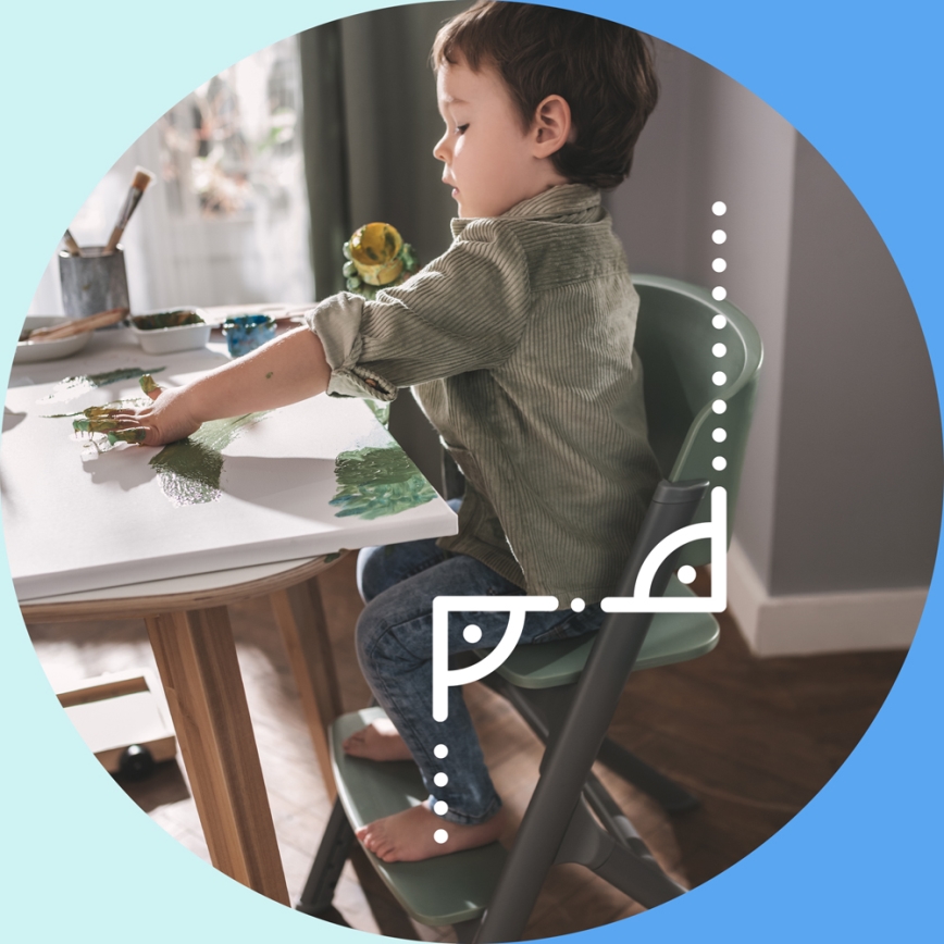 KINDERKRAFT SELECT - Vaikiška valgomojo kėdė 3 viename LIVY Premium ąžuolas + gultukas CALMEE