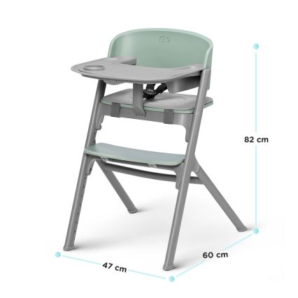 KINDERKRAFT SELECT - Vaikiška valgomojo kėdė 3in1 LIVY Premium Aster rausva + gultas CALMEE