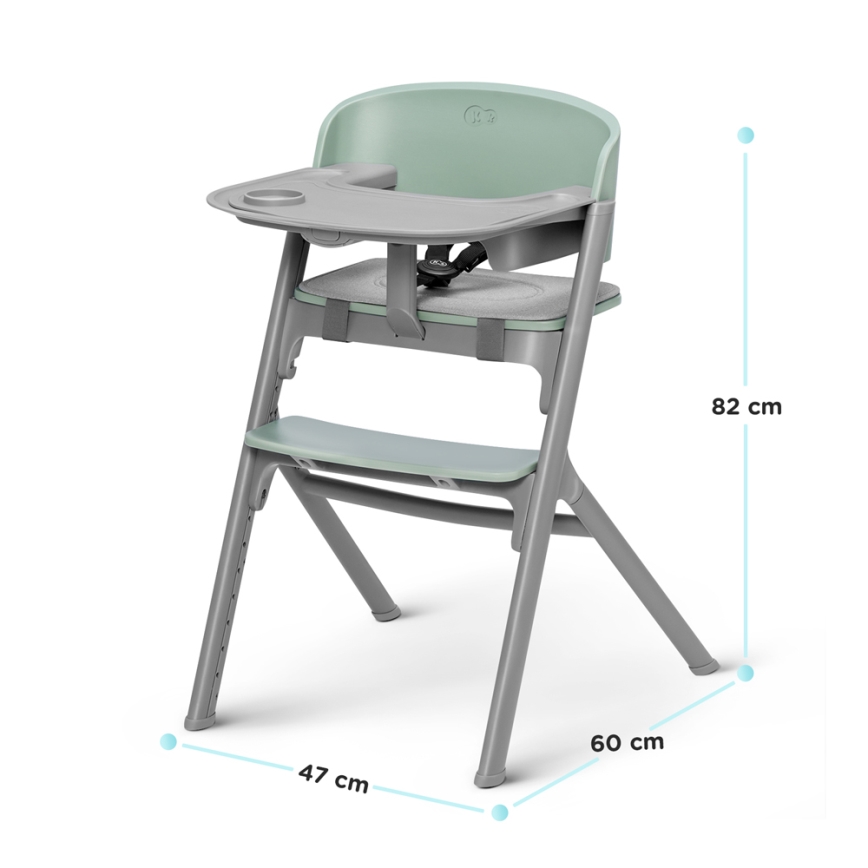KINDERKRAFT SELECT - Vaikiška valgomojo kėdė 3in1 LIVY Premium Aster rausva + gultas CALMEE