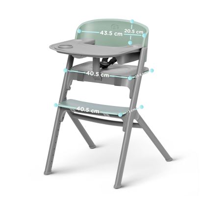 KINDERKRAFT SELECT - Vaikiška valgomojo kėdė 3in1 LIVY Premium Olive žalia + gultas CALMEE