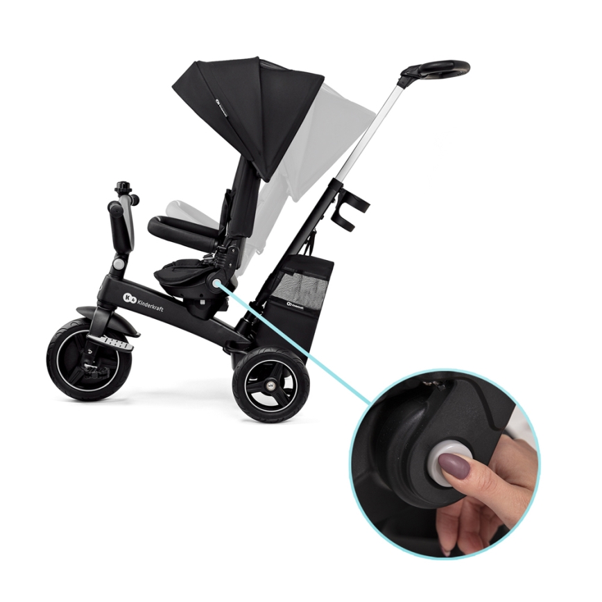 KINDERKRAFT SELECT - Vaikiškas triratis 5in1 EASYTWIST Premium juoda
