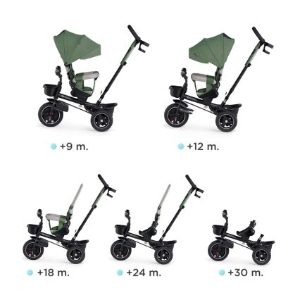 KINDERKRAFT SELECT - Vaikiškas triratis SPINSTEP Premium žalia