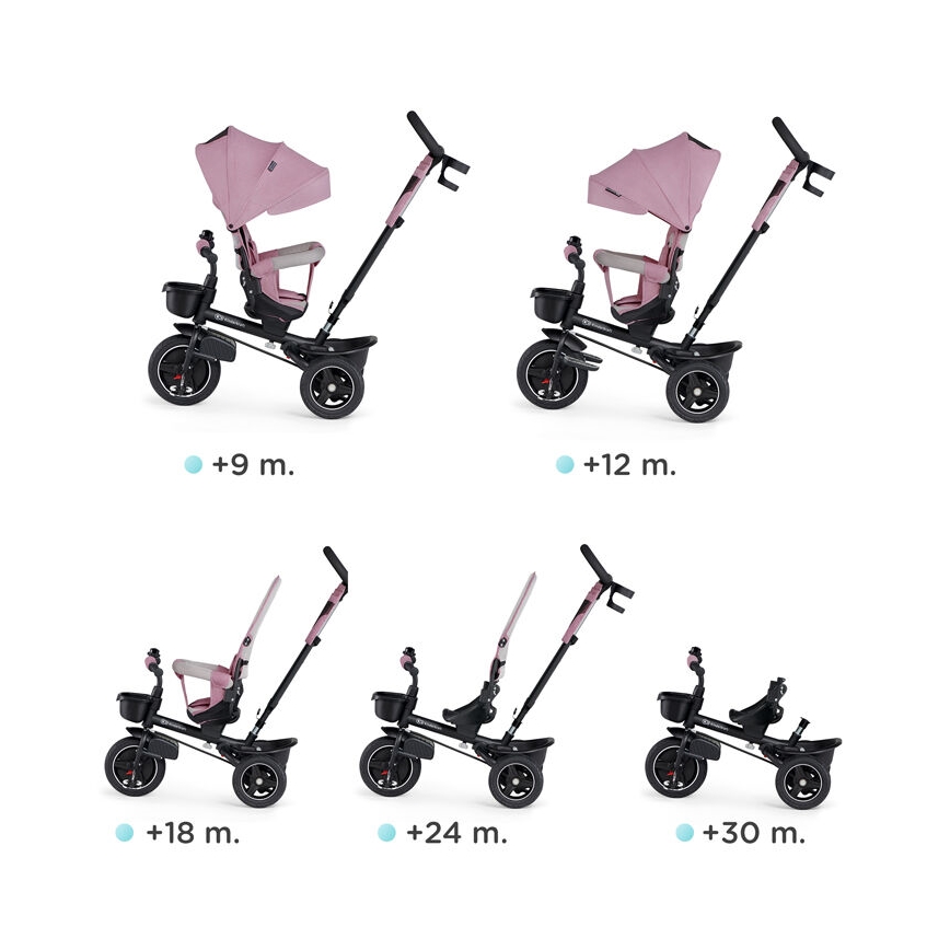 KINDERKRAFT - Vaikiškas triratukas 5in1 SPINSTEP rožinis