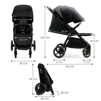 KINDERKRAFT SELECT - Vežimėlis MITZY Ink juoda