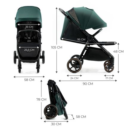 KINDERKRAFT SELECT - Vežimėlis MITZY Jade žalia