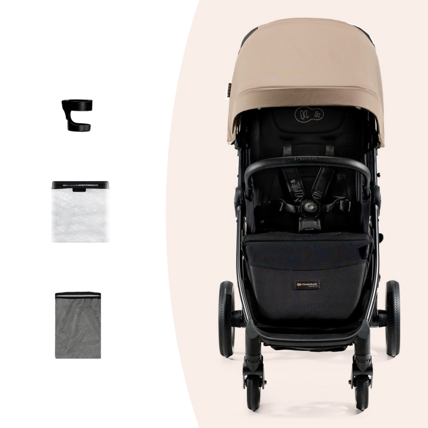 KINDERKRAFT SELECT - Vežimėlis MITZY Linen smėlio spalva
