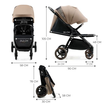 KINDERKRAFT SELECT - Vežimėlis MITZY Linen smėlio spalva