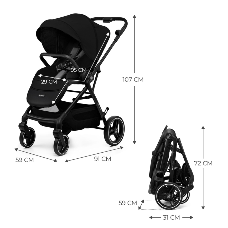 KINDERKRAFT SELECT - Vežimėlis YOXI Pure juoda