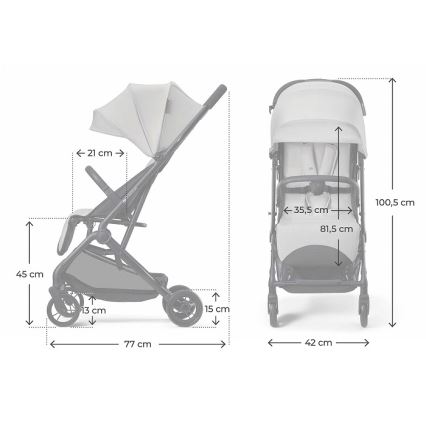 KINDERKRAFT - Sportinis vežimėlis INDY 3 Urban Grey