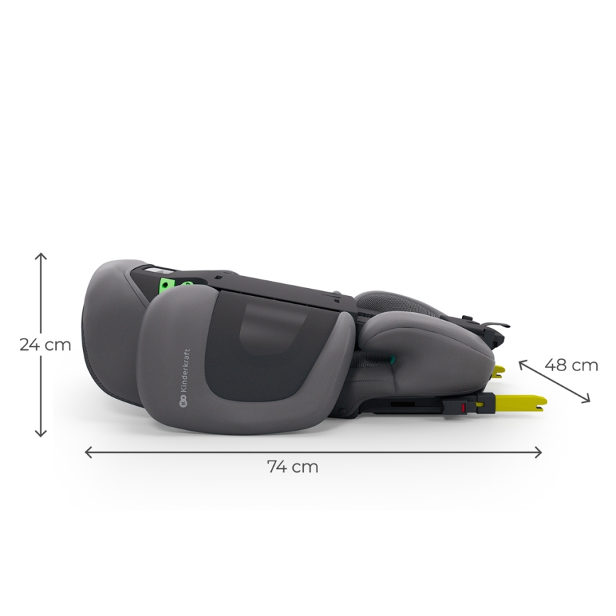KINDERKRAFT - Sulankstoma automobilinė kėdutė XPAND 2 PRO 100-150 cm pilka