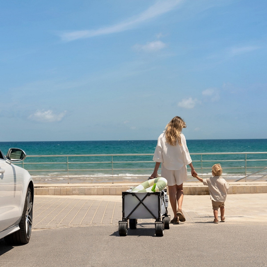 KINDERKRAFT - Sulankstomas transportinis vežimėlis WAGON ROLLSTER, pilkas
