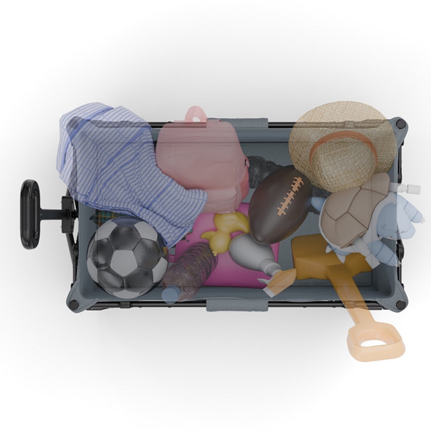 KINDERKRAFT - Sulankstomas transportinis vežimėlis WAGON ROLLSTER, pilkas