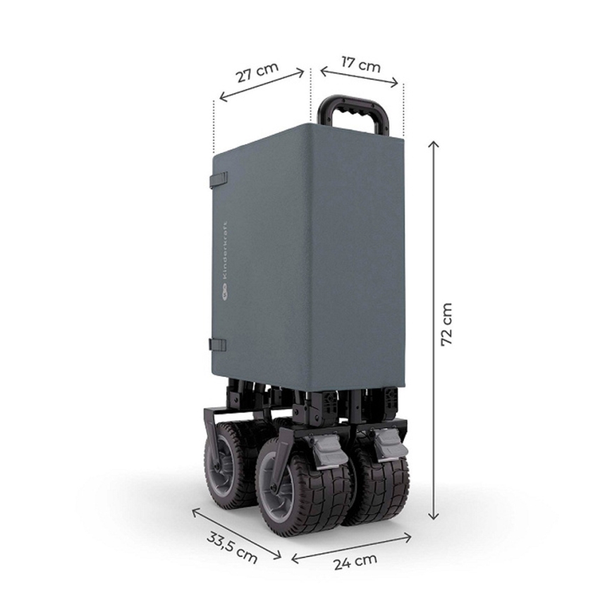 KINDERKRAFT - Sulankstomas transportinis vežimėlis WAGON ROLLSTER, pilkas