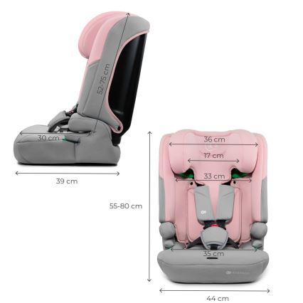 KINDERKRAFT - Vaikiška automobilinė kėdutė I-COMFY i-Size 76-150 cm rožinė
