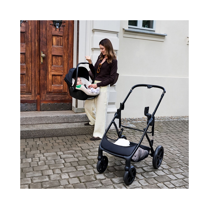 KINDERKRAFT - Vaikiška automobilinė kėdutė MINK PRO 2 40-87 cm (0-13 kg) smėlio spalvos