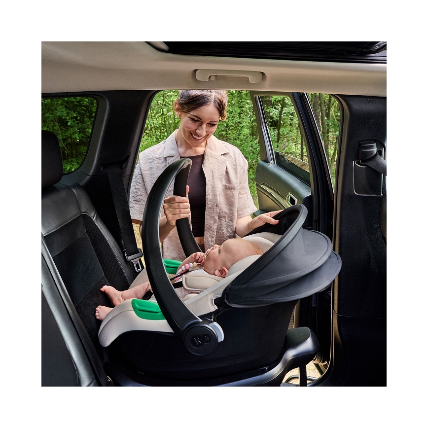 KINDERKRAFT - Vaikiška automobilinė kėdutė MINK PRO 2 40-87 cm (0-13 kg) smėlio spalvos