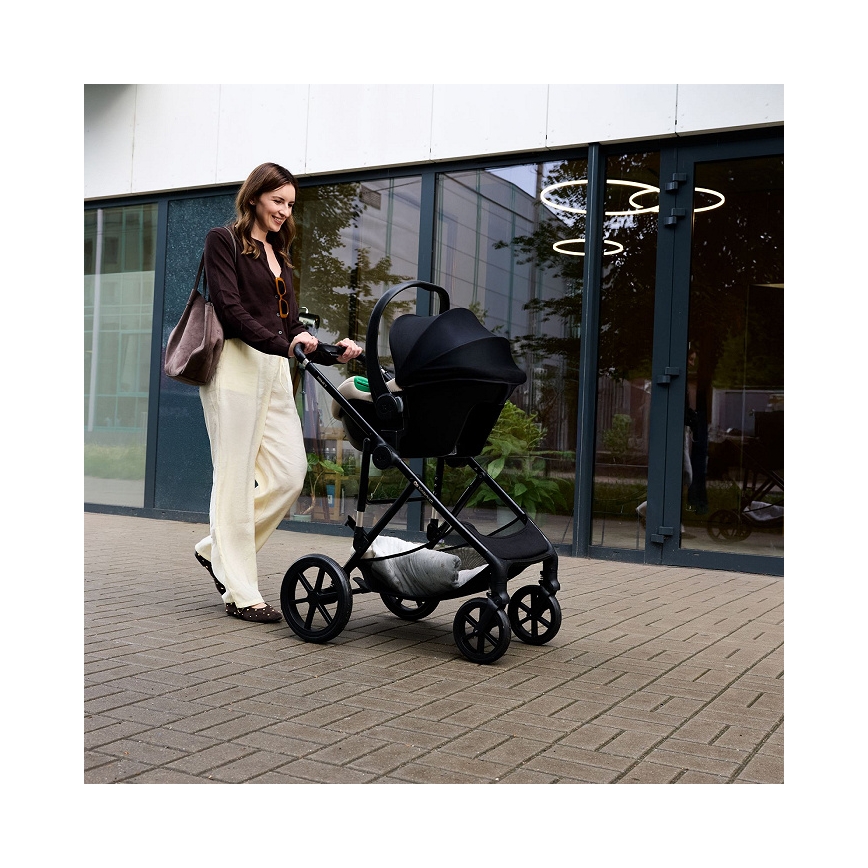 KINDERKRAFT - Vaikiška automobilinė kėdutė MINK PRO 2 40-87 cm (0-13 kg) smėlio spalvos
