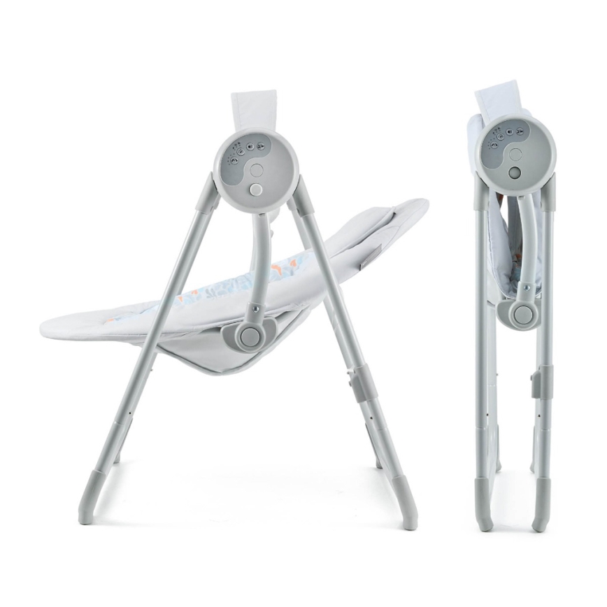 KINDERKRAFT - Vaikiška sūpynė su melodija SWINGEE pilka 4xAAA/230V