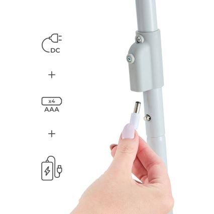 KINDERKRAFT - Vaikiška sūpynė su melodija SWINGEE pilka 4xAAA/230V