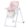 KINDERKRAFT - Vaikiška valgomojo kėdė YUMMY rožinė/balta