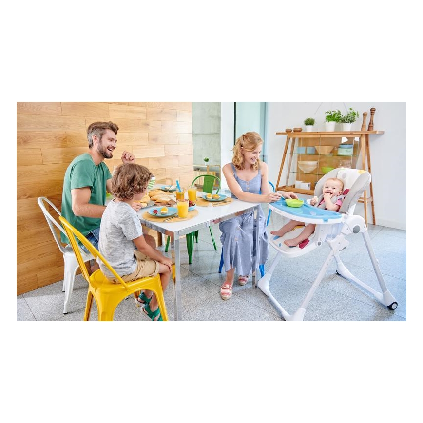 KINDERKRAFT - Vaikiška valgomojo kėdė YUMMY smėlio/balta