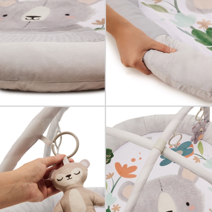 KINDERKRAFT - Vaikiška žaidimų antklodė COZYPLAY pilka