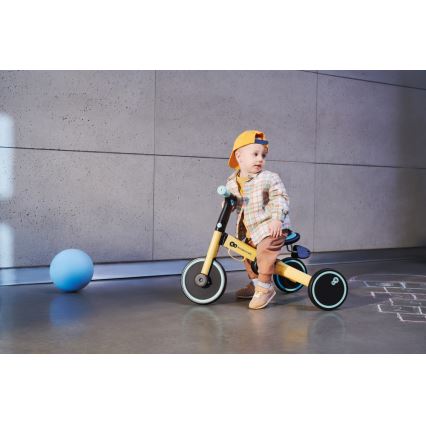 KINDERKRAFT - Vaikiškas stumiamas dviratis 3in1 4TRIKE geltona/Mėtinė