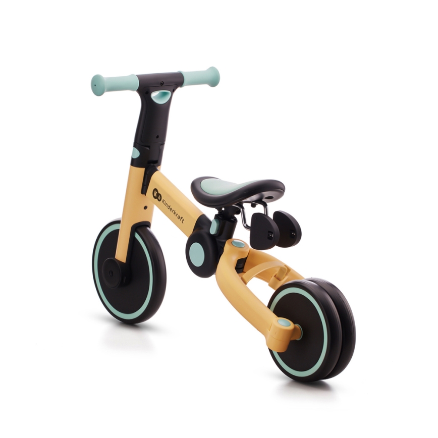 KINDERKRAFT - Vaikiškas stumiamas dviratis 3in1 4TRIKE geltona/Mėtinė