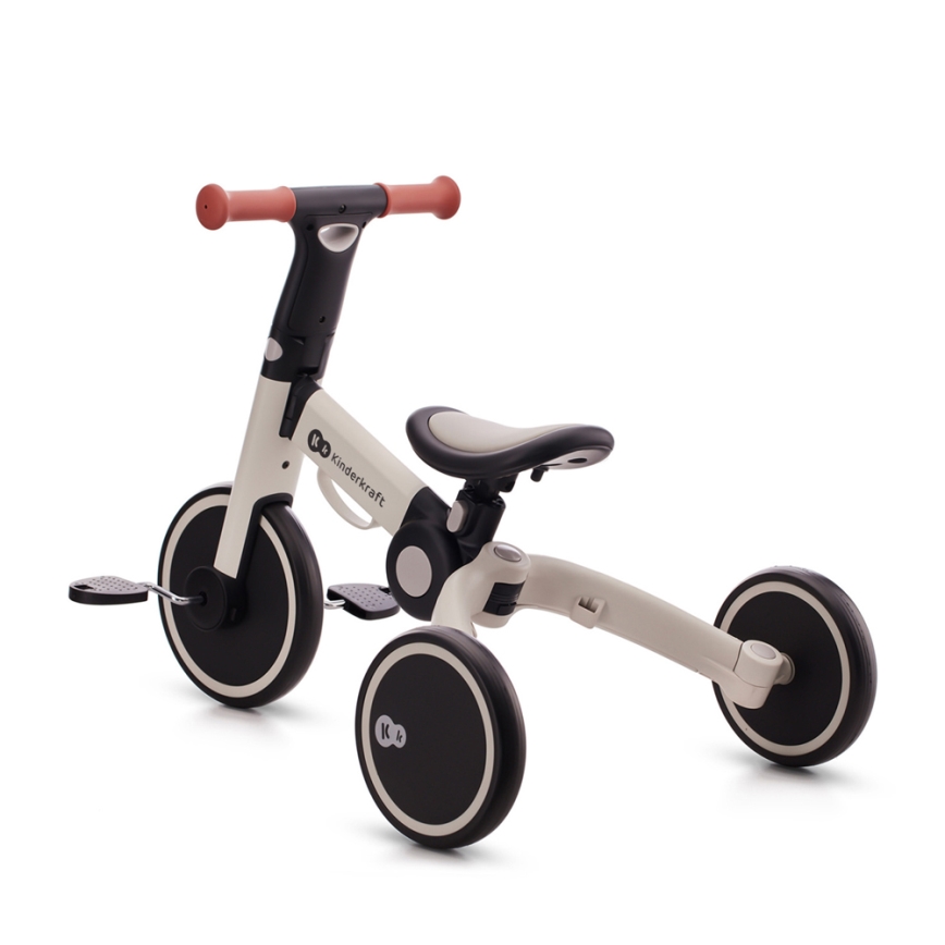 KINDERKRAFT - Vaikiškas stumiamas dviratis 3in1 4TRIKE pilka