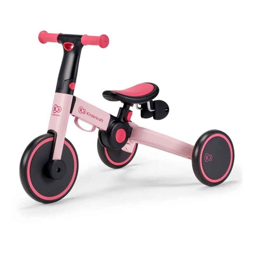 KINDERKRAFT - Vaikiškas stumiamas dviratis 3in1 4TRIKE rausva