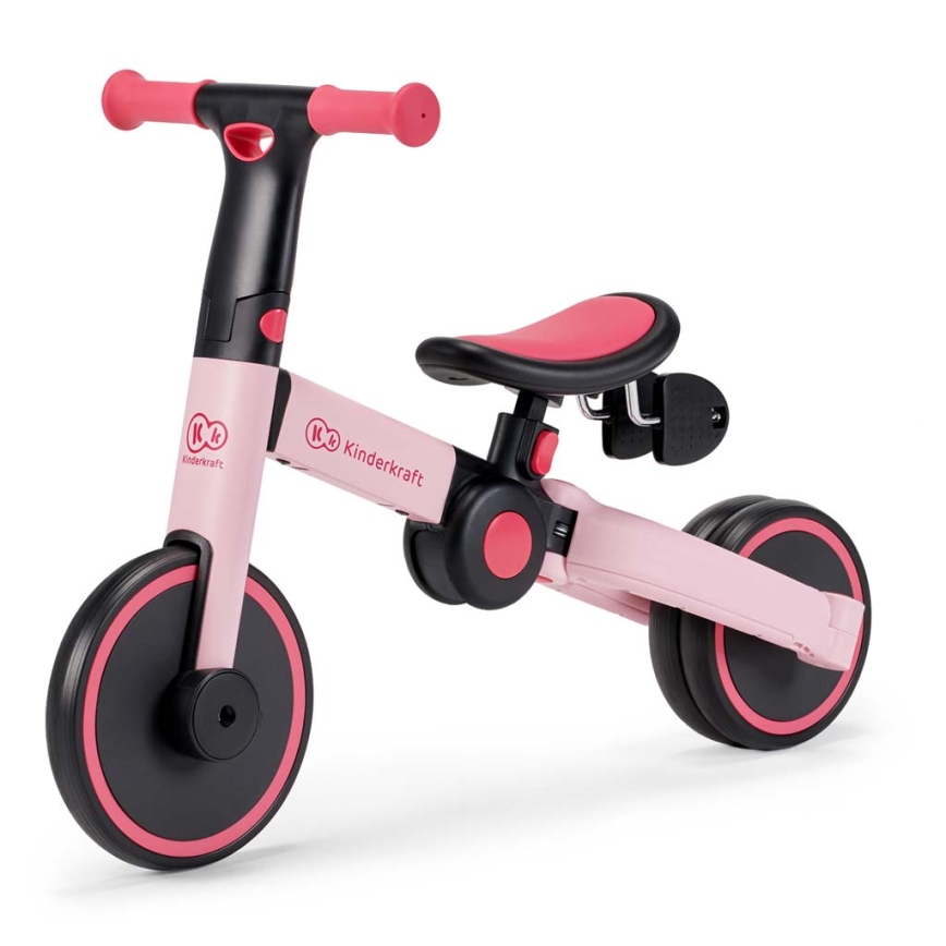 KINDERKRAFT - Vaikiškas stumiamas dviratis 3in1 4TRIKE rausva