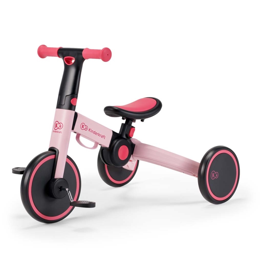 KINDERKRAFT - Vaikiškas stumiamas dviratis 3in1 4TRIKE rausva
