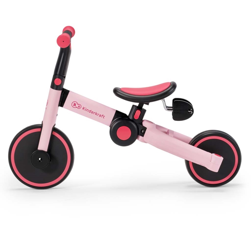 KINDERKRAFT - Vaikiškas stumiamas dviratis 3in1 4TRIKE rausva