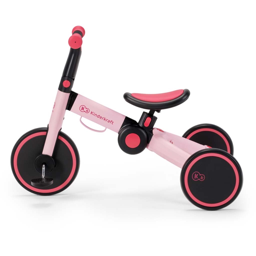 KINDERKRAFT - Vaikiškas stumiamas dviratis 3in1 4TRIKE rausva