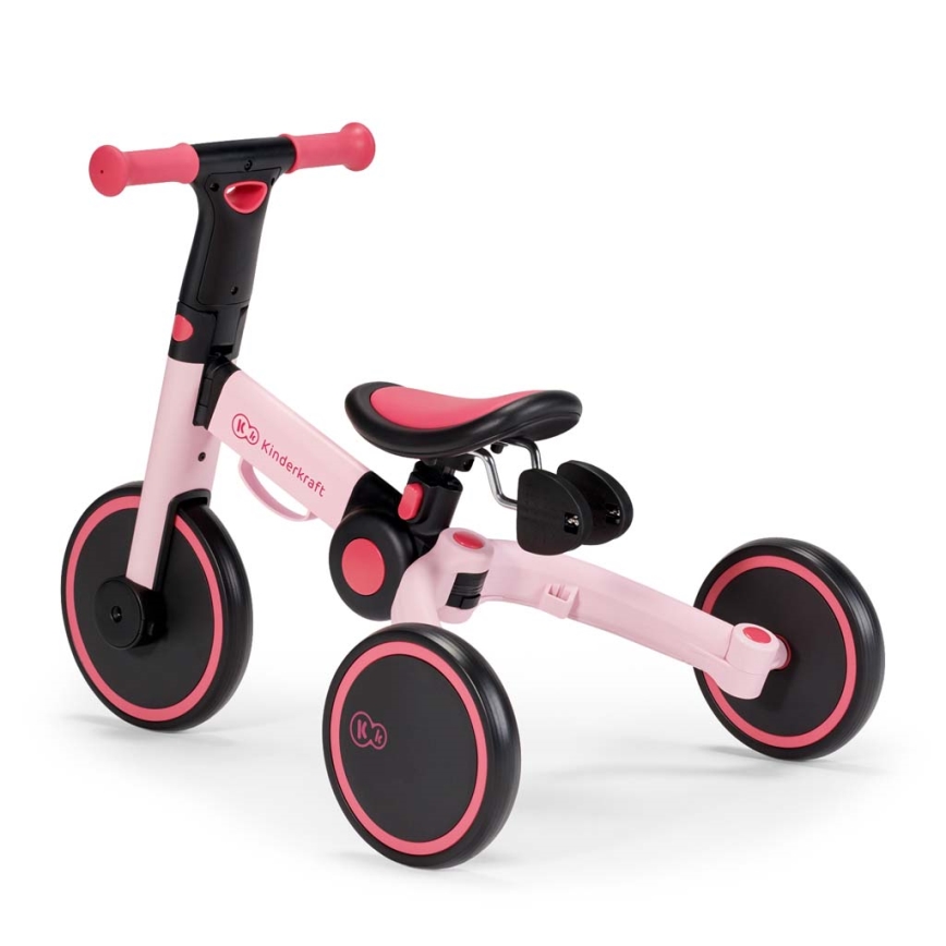 KINDERKRAFT - Vaikiškas stumiamas dviratis 3in1 4TRIKE rausva