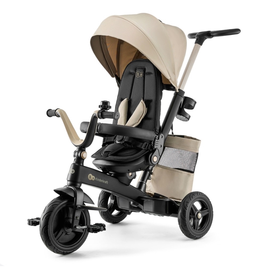 KINDERKRAFT - Vaikiškas triratukas 5 viename EASYTWIST, smėlio spalvos