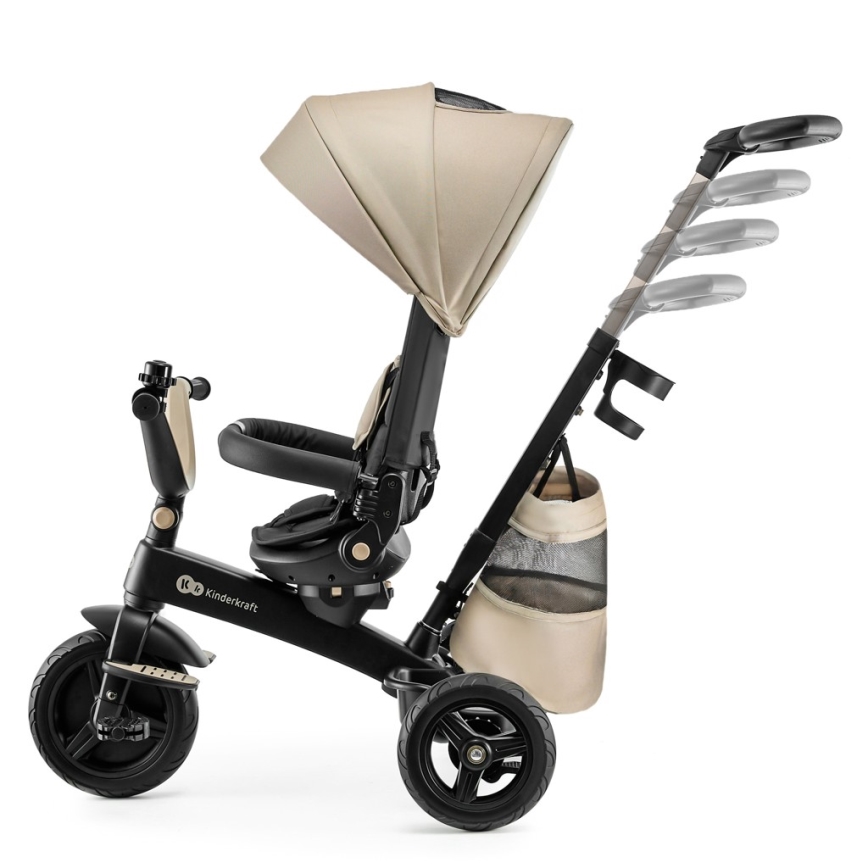 KINDERKRAFT - Vaikiškas triratukas 5 viename EASYTWIST, smėlio spalvos