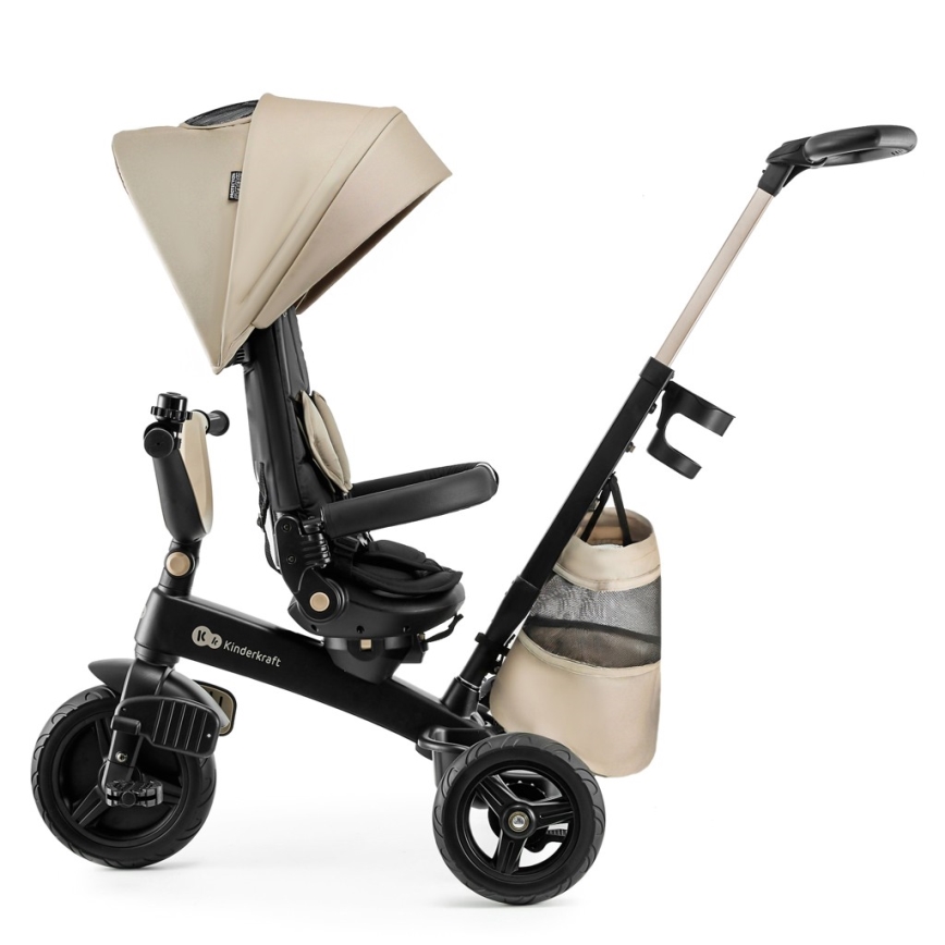 KINDERKRAFT - Vaikiškas triratukas 5 viename EASYTWIST, smėlio spalvos