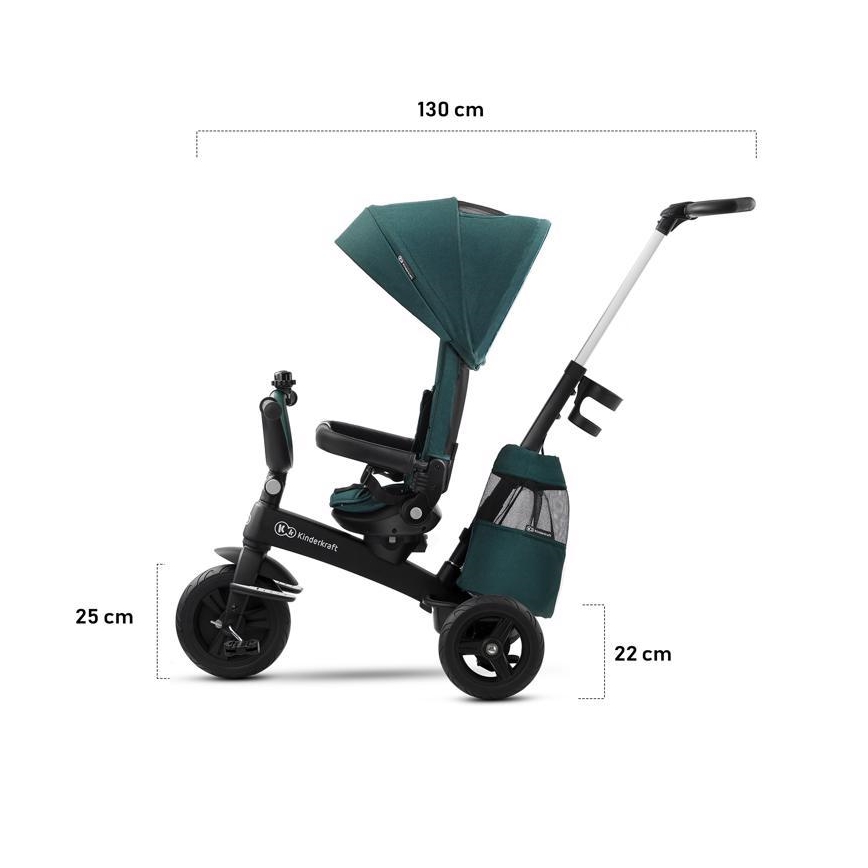 KINDERKRAFT - Vaikiškas triratukas 5v1 EASYTWIST pilkas/juodas