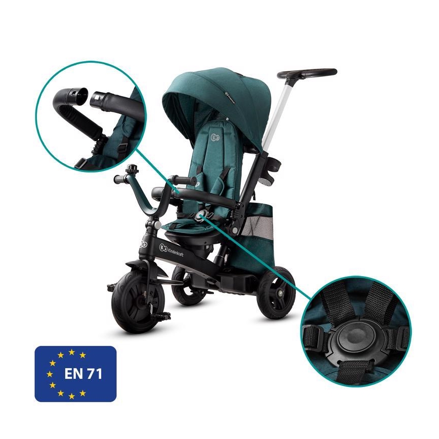 KINDERKRAFT - Vaikiškas triratukas 5v1 EASYTWIST žalias/juodas