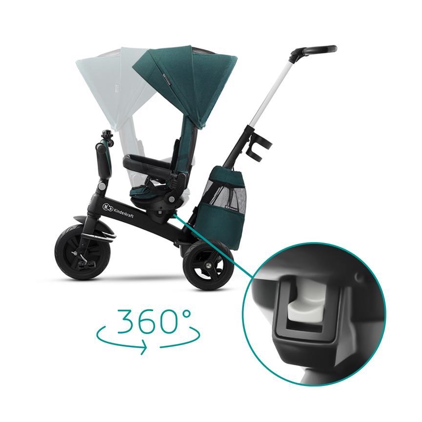 KINDERKRAFT - Vaikiškas triratukas 5v1 EASYTWIST žalias/juodas