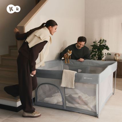 KINDERKRAFT - Vaikiškas žaidimų aptvaras ZIKI, pilkas