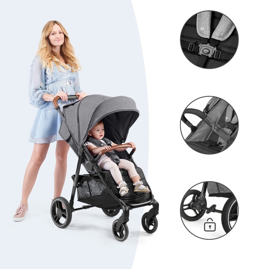 KINDERKRAFT - Vežimėlis GRANDE PLUS pilka