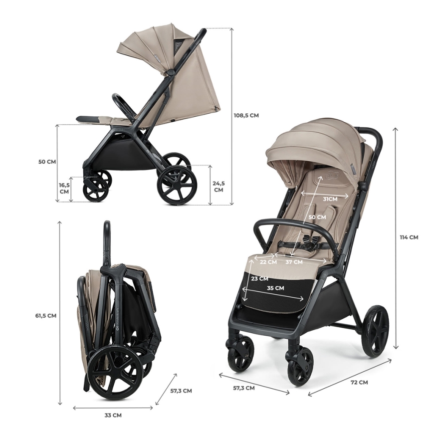 KINDERKRAFT - Vežimėlis LOOM smėlio spalva