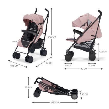 KINDERKRAFT - Vežimėlis SIESTA Pink princesė
