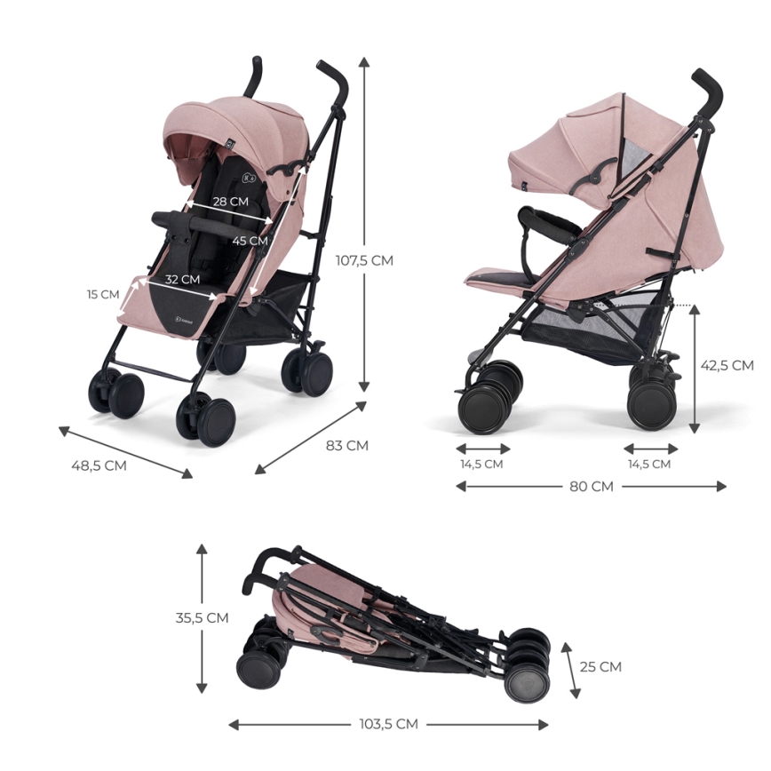 KINDERKRAFT - Vežimėlis SIESTA Pink princesė